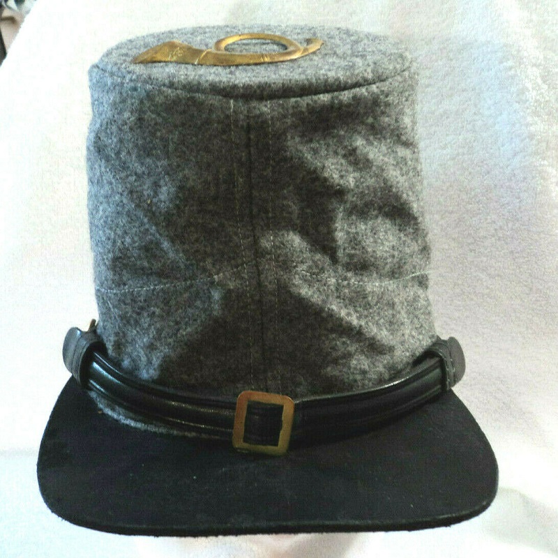 Civil War Era Type CSA Infantry Officer Forage Kepi Cap w Metal Bugle