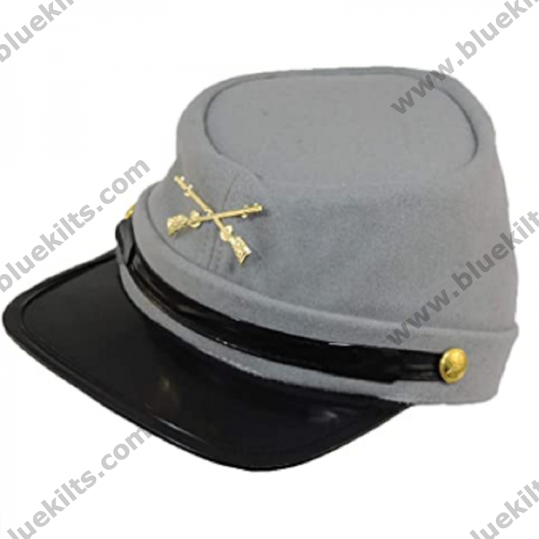 100 Wool Men’s Civil War Replica Kepi Hat L/XL Grey Blue Kilts