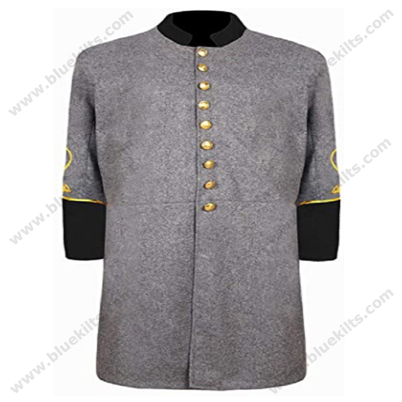 Civil war Captain’s Single Breasted Frock Coat with Black Collar&Cuff